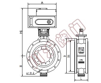 電動法蘭蝶閥 結構圖