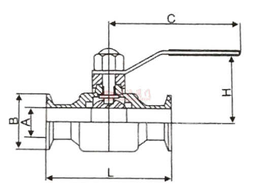 直通衛生級球閥 結構圖